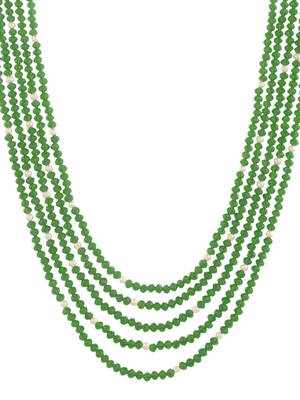 Five layer green color crystal beads necklace 4