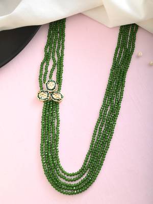 Kundan five layer crystal beads necklace 2