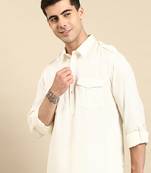 White cotton pathani with salwar