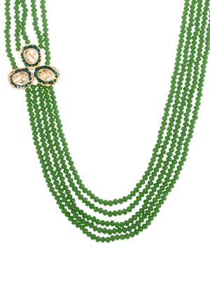 Kundan five layer crystal beads necklace 4