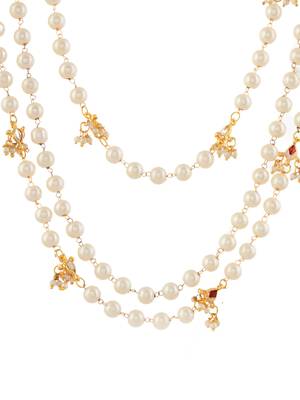 3 layer pearl & kundan beads gold-plated  necklace 3