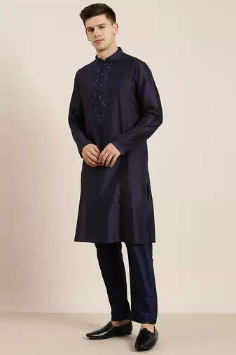 Navy dori embroidery kurtas