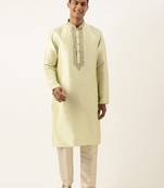 Pistachio embroidery kurtas
