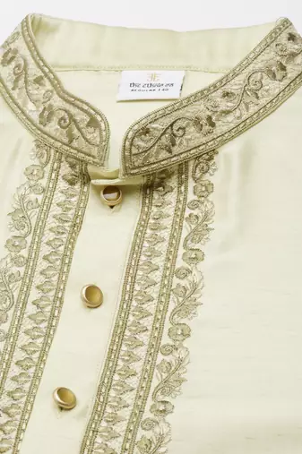 Pistachio embroidery kurtas