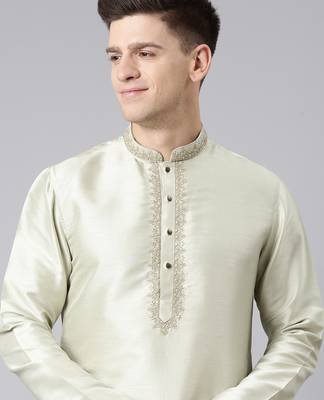 Sage green embroidered kurtas 1