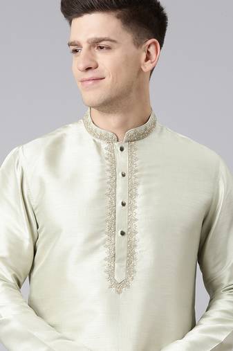 Sage green embroidered kurtas