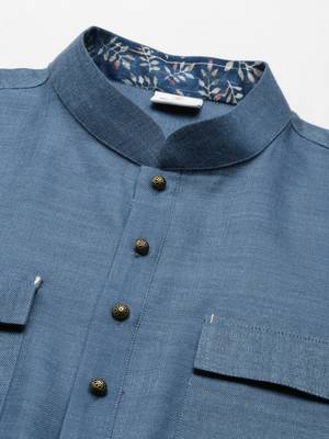 Denim blue pathani kurtas 3