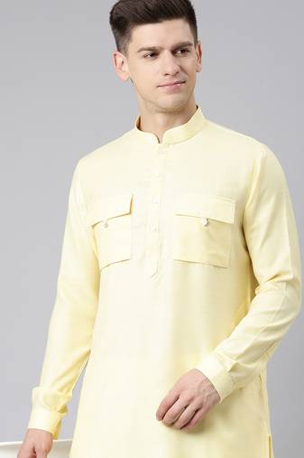 Yellow pathani kurtas