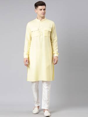 Yellow pathani kurtas 2