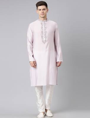 Lavender embroidered kurtas 2