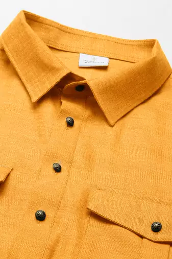 Mustard cotton pathani with salwar