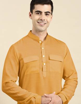 Mustard pathani kurtas 1