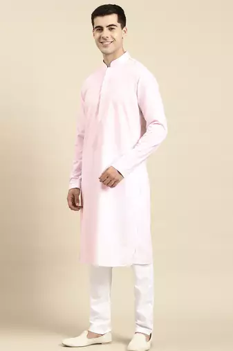 Light pink fine cotton kurtas
