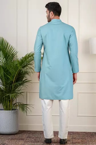 Teal fine cotton kurtas