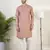 Dark pink cotton pathani kurtas with patch pocket