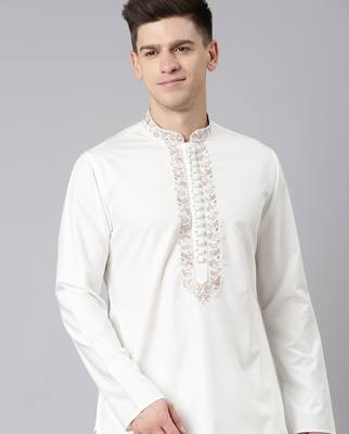 Off white embroidered kurtas 1