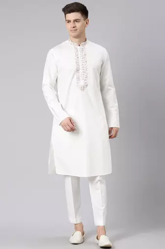 Off white embroidered kurtas