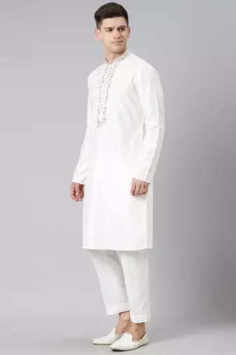 Off white embroidered kurtas