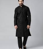 Black pleated cotton kurtas