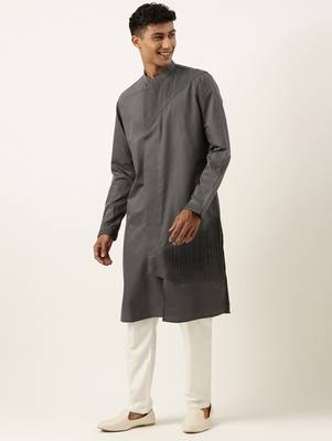Grey pleated cotton kurtas 3