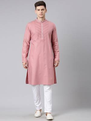 Rose pink pleated cotton kurtas 2
