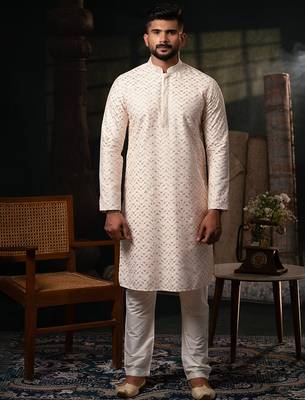 Light pink embroidered kurtas 1