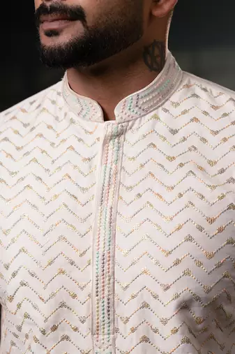 Light pink embroidered kurtas