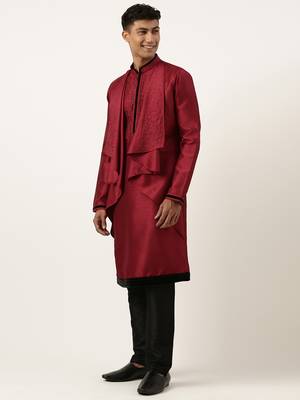 Maroon ombre layered kurtas 3