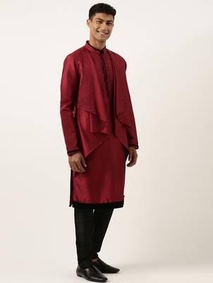 Maroon ombre layered kurtas 4