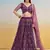 Dark Purple embroidered Net A Line Lehenga With Blouse