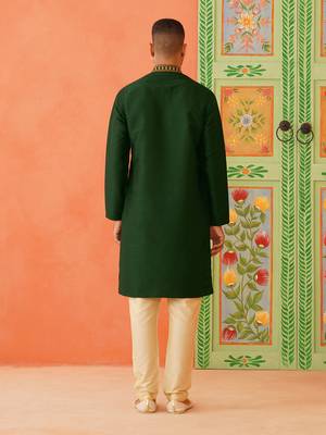 Sage green mirror embroidered kurtas 2