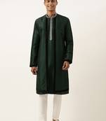 Green embroidered layered kurtas
