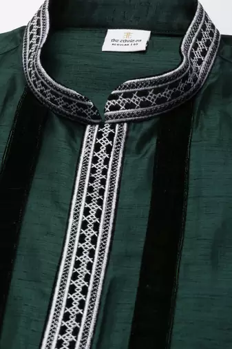 Green embroidered layered kurtas