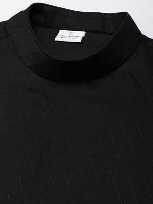 Black flared asymetric drape kurtas 2