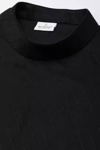 Black flared asymetric drape kurtas