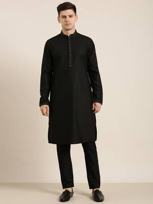 Black cotton dori embroidery kurtas 2