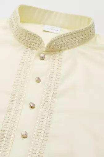 Lemon cotton dori embroidery kurtas