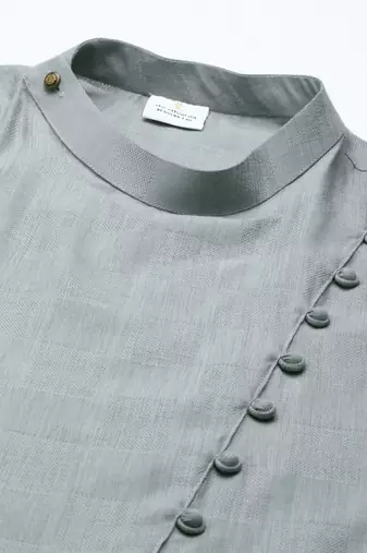 Light grey asymmetrical kurtas