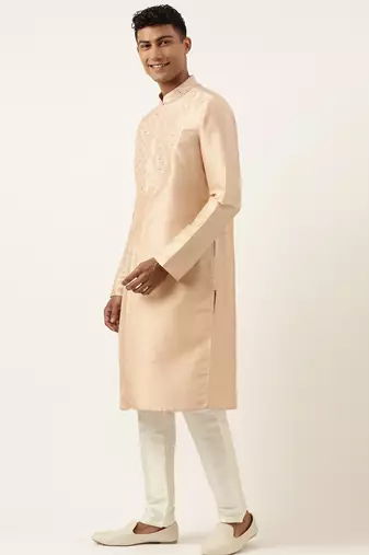 Peach embroidery angrakha kurtas