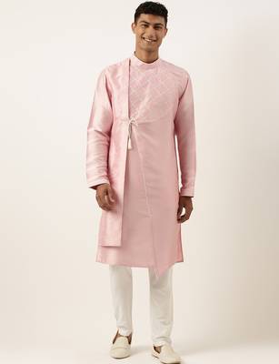 Pink embroidery angrakha kurtas 1