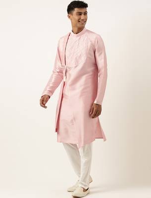 Pink embroidery angrakha kurtas 3