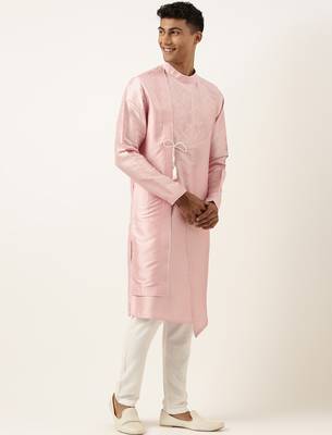 Pink embroidery angrakha kurtas 4