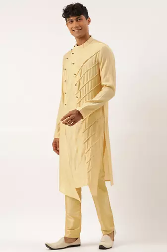 Gold side open layered kurtas