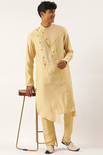 Gold side open layered kurtas