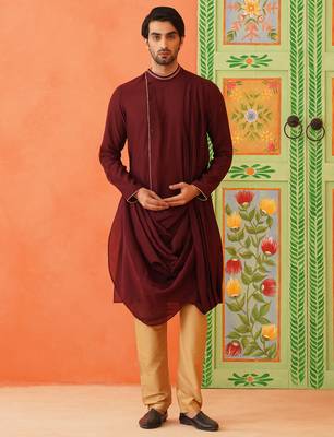 Maroon drape kurtas 1