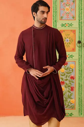 Maroon drape kurtas