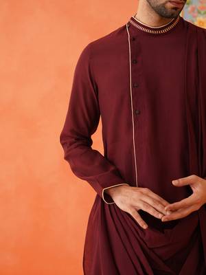 Maroon drape kurtas 4