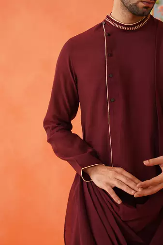 Maroon drape kurtas