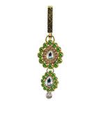 Satka Gold Platted Green Color Stone