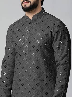 Black mirror embroidery kurtas 4